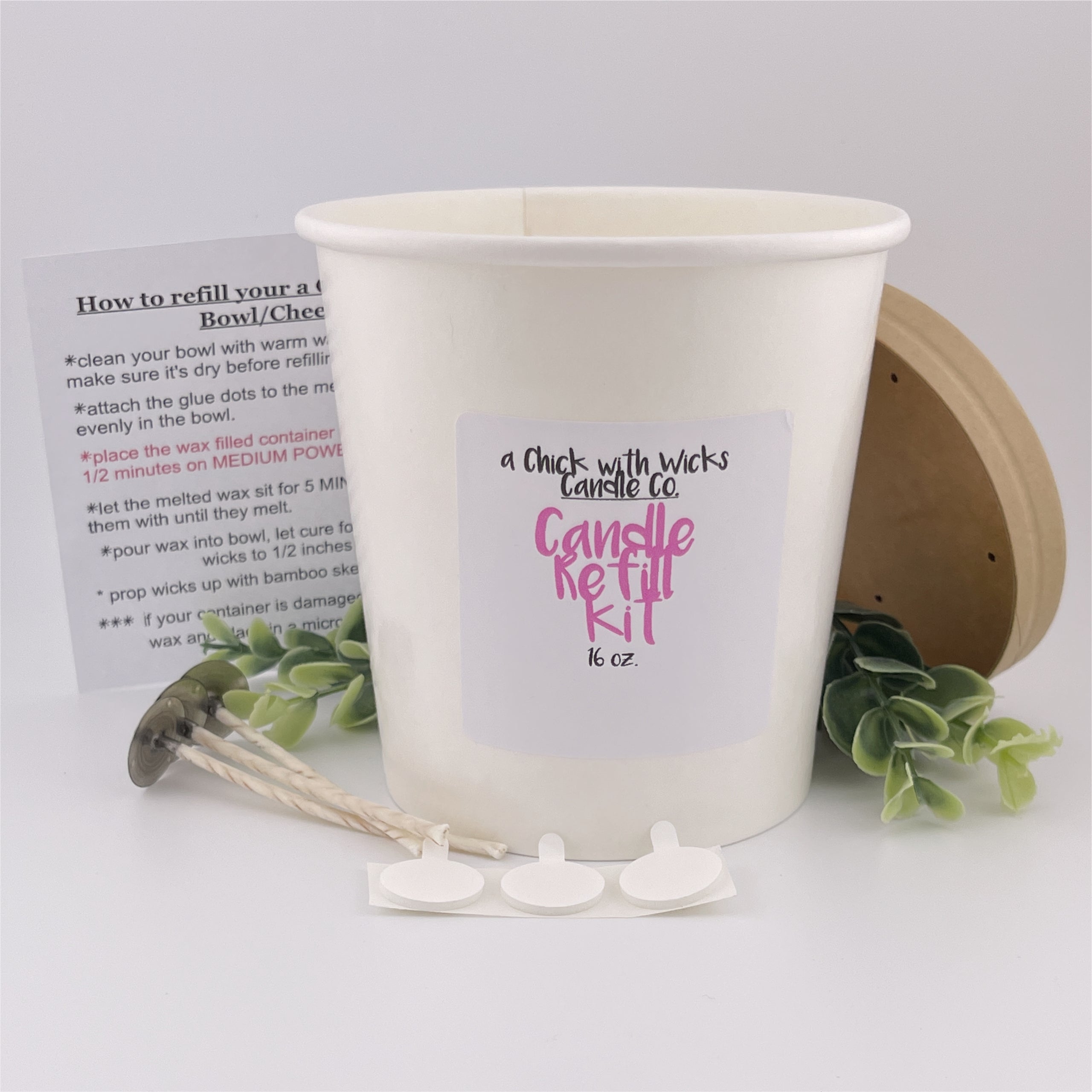 2 Wick Pottery Crock Refill Kit 18oz A Chick With Wicks Candle Co.